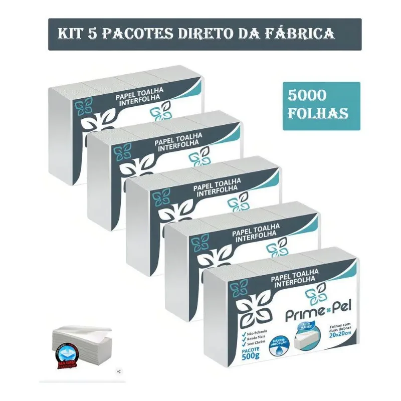 Papel Toalha Interfolhado Interfolha Branco Luxo Para Secar