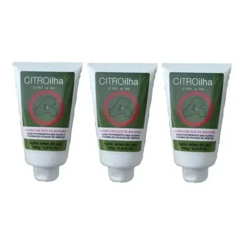Kit Com 3 Citroilha Repelente Natural Com Óleo Andiroba 160g