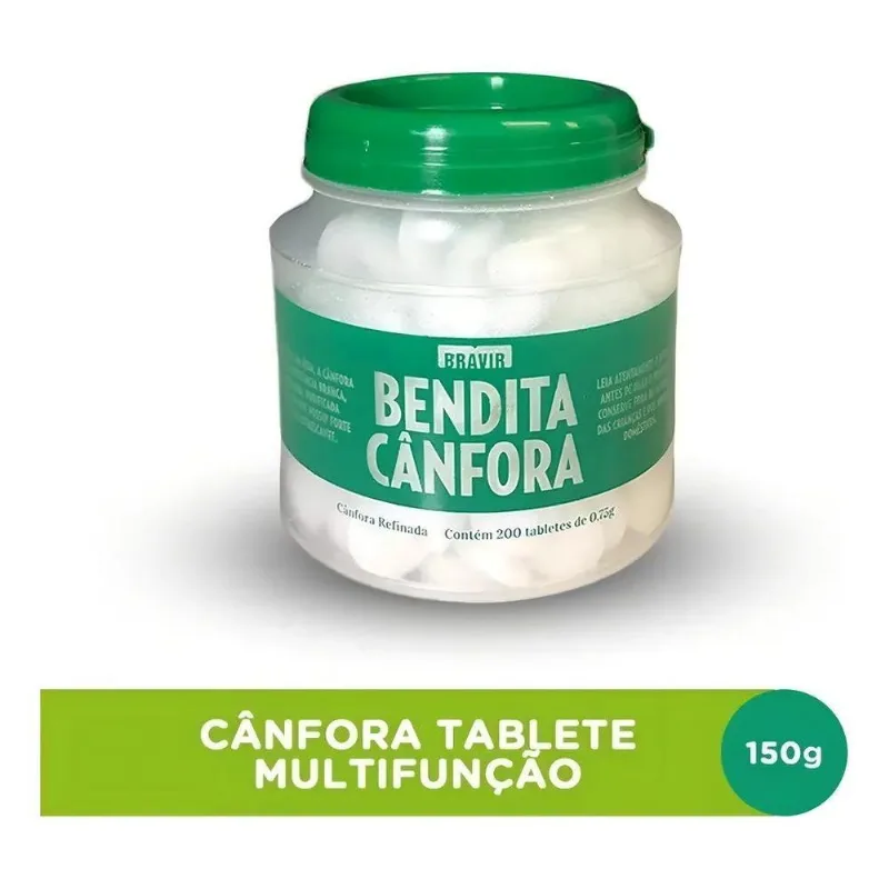 Pastilhas Bendita Cânfora Bravir 200 Tabletes De 0,75g