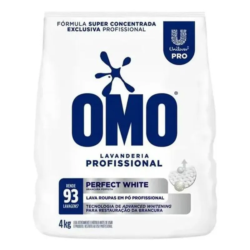 Sabão Em Pó Omo Lavanderia Profissional Perfect White 4 Kg