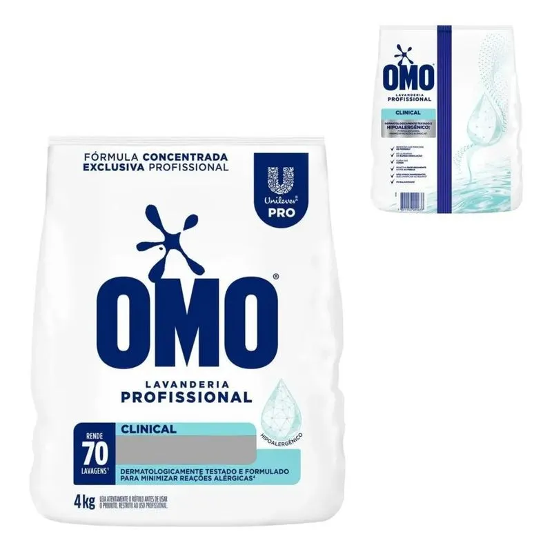 Sabão Em Pó Omo Clinical Hipoalergênico 04kg Nova Fórmula