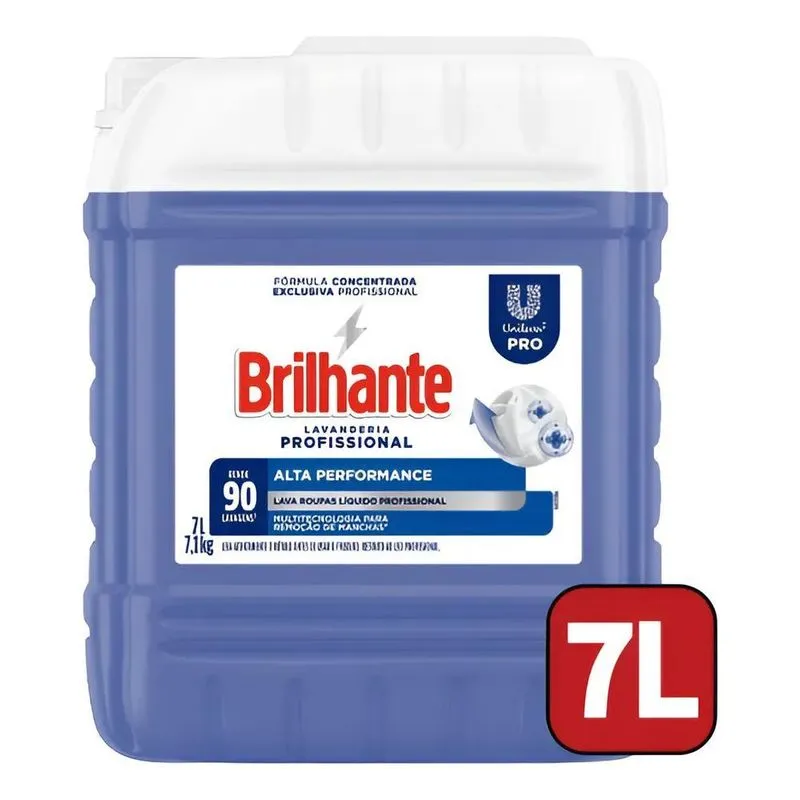 Sabão Líquido Brilhante 7 Litros Lava Roupas Limpeza Total