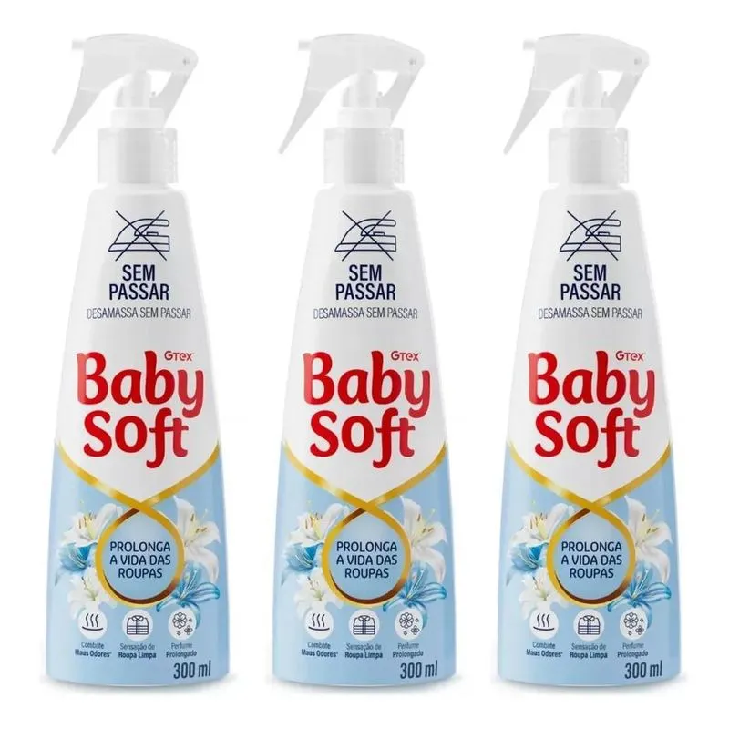Sem Passar Baby Soft 300ml - Kit Com 3 Unds