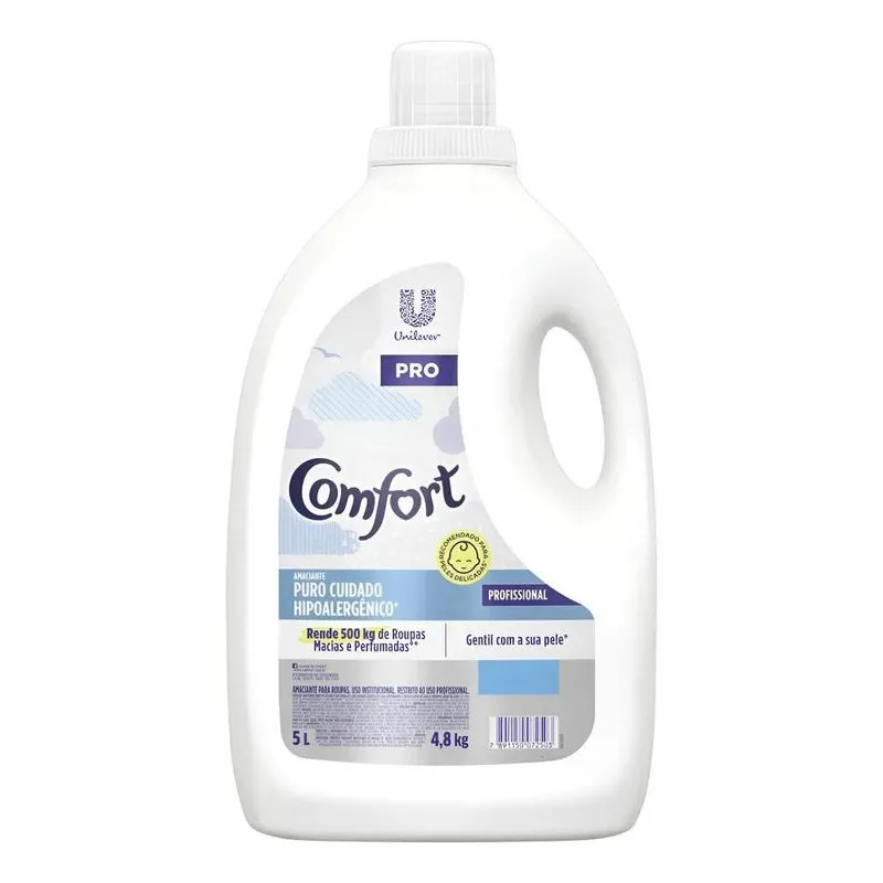 Comfort Amaciante Puro Cuidado Com Fórmula Hipoalergênica 5l