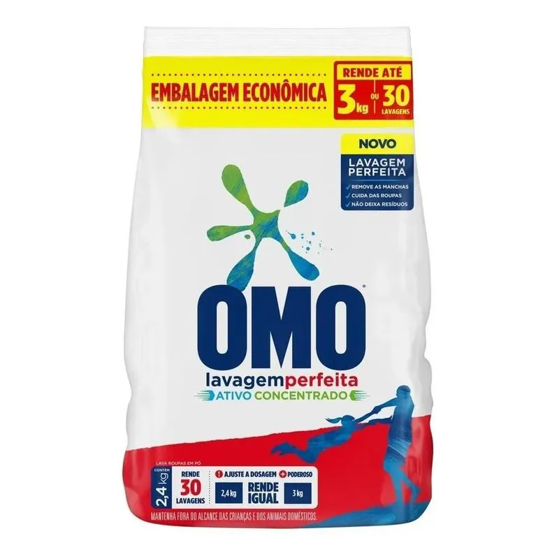 Omo Sabão Em Pó Lavagem Perfeita Ativo Concentrado Pacote Co