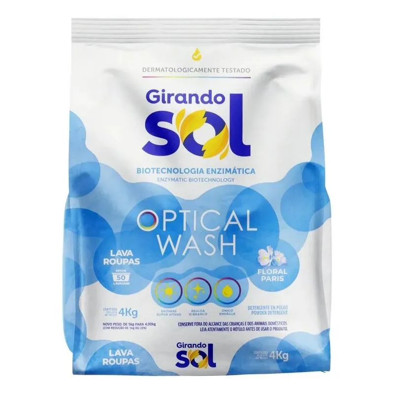Girando Sol Optical Wash Floral Paris - Pacote - 4 Kg - Unid