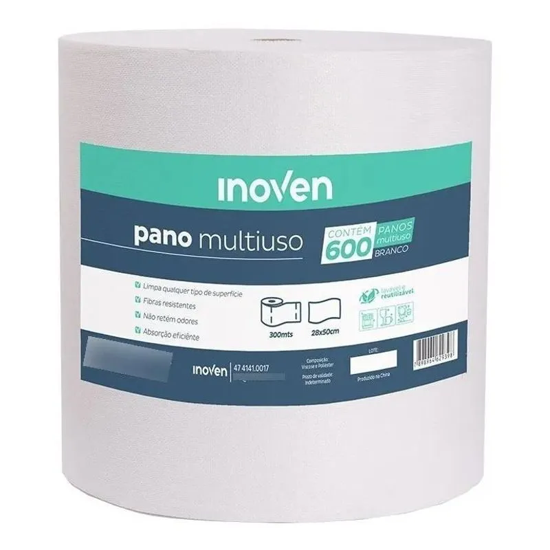 Inoven Pano Multiuso Tipo Perfex Limpeza Picotado Rolo 300m