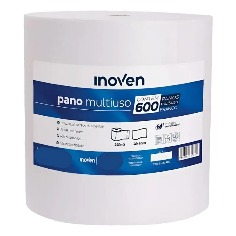 Pano Multiuso Perfex Limpeza 28x40 Cm Rolo 600 Un 240 Metros