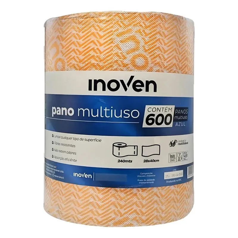 Pano Tipo Perflex Multiuso Rolo 28cmx40m Com 600panos Inoven
