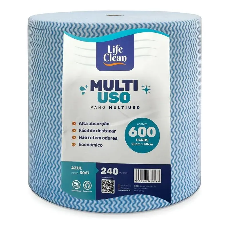 Life Clean 20x240 Pano - Azul - 600 - Unidade - 1 - 2.4 M