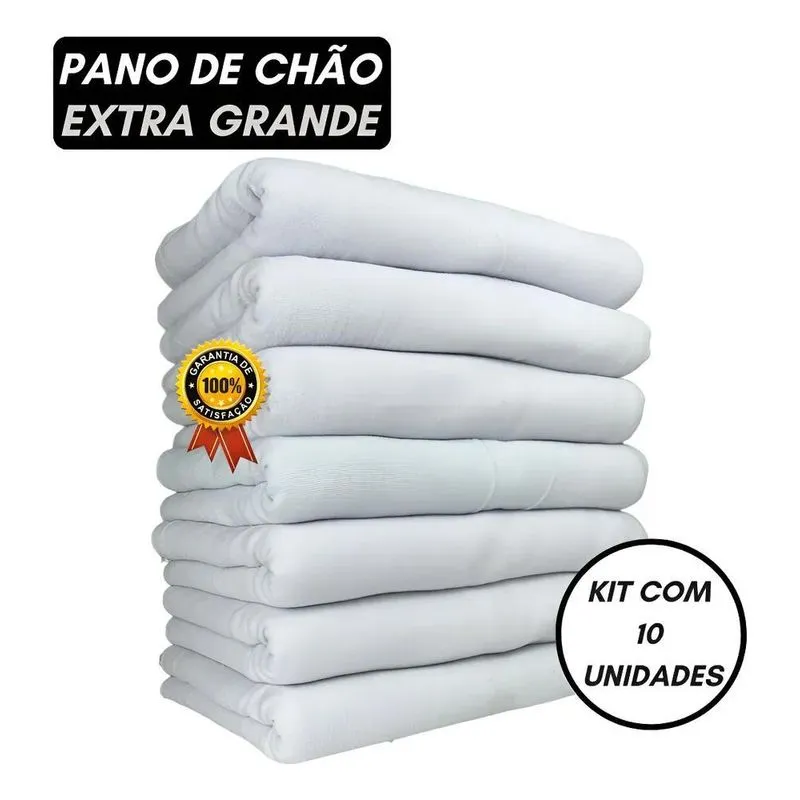 Kit 10 Pano De Chão Premium Grosso 100g Limpeza Piso 70x45cm