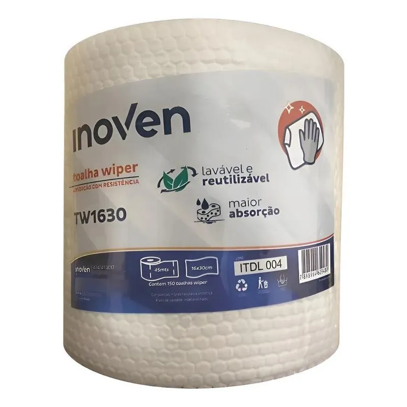 150 Toalhas Wiper Lavavel Reutilizavel Luxo 16x30cm Inoven