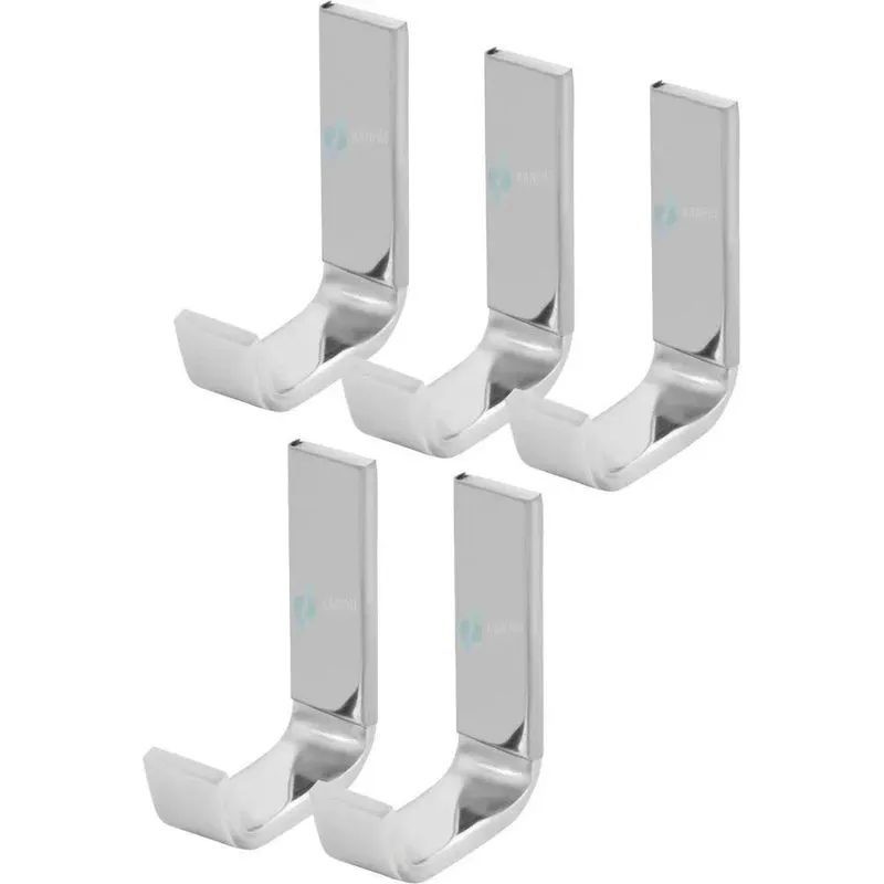 5 Cabides Porta Toalha Metal Inox Gancho Pendurador Banheiro