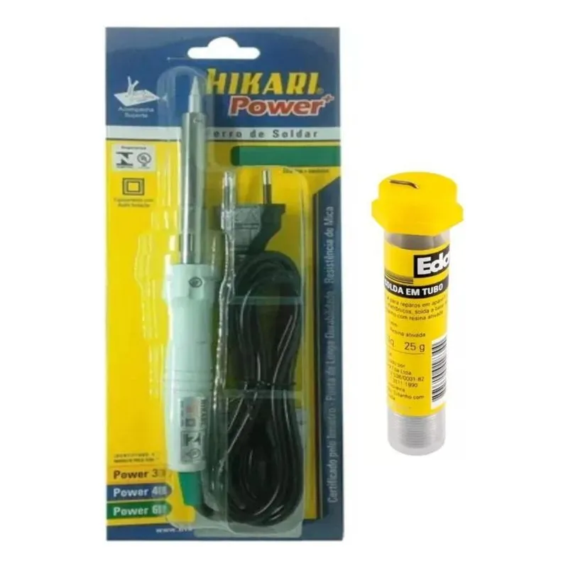 2x Kit Ferro Solda Hikari Power 30, 40 Ou 60w + 1 Estanho 25