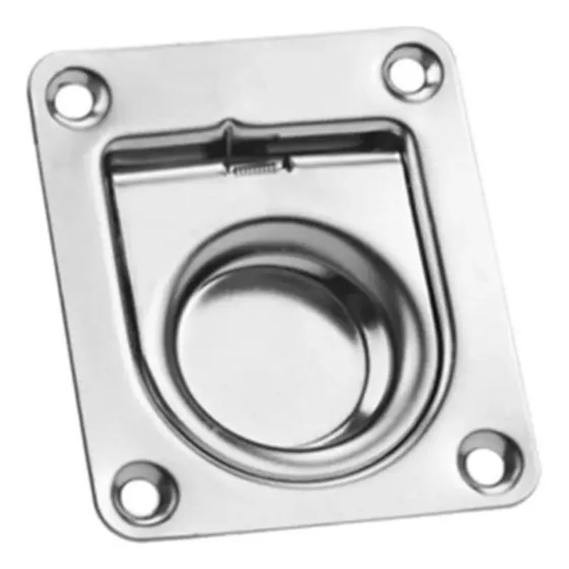 2x Puxador De Tampa Em Aço Inox Para Barcos 65 X 55 Mm