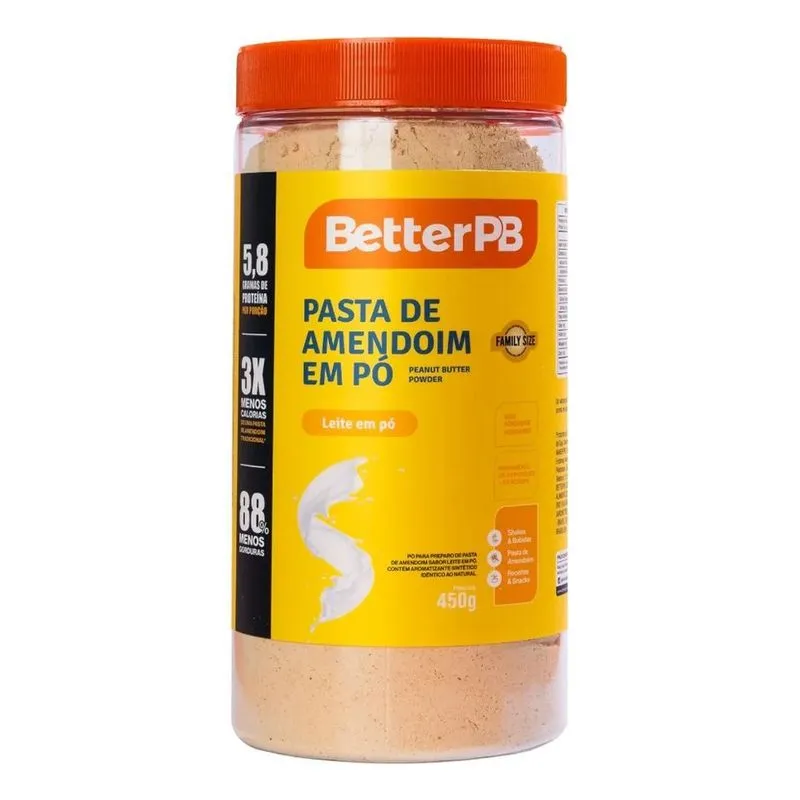 Pasta De Amendoim Em Pó Betterpb 450g Sabor Leite Em Pó