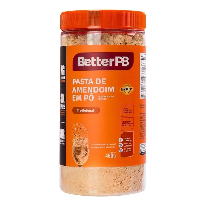 Pasta De Amendoim Em Pó - 450g Sem Açúcar 7g Proteína Bett