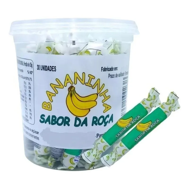 Bananinha Caseira Sabor Da Roça Pote Com 30 Unid Doce