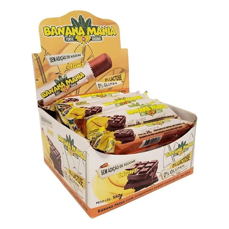 Bananinha Vegana Zero Açúcar Sem Glúten Sem Lactose 20un