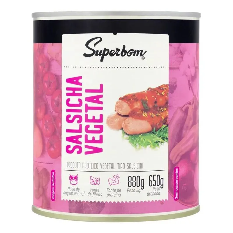 Salsicha Vegetal Superbom Lata 650g