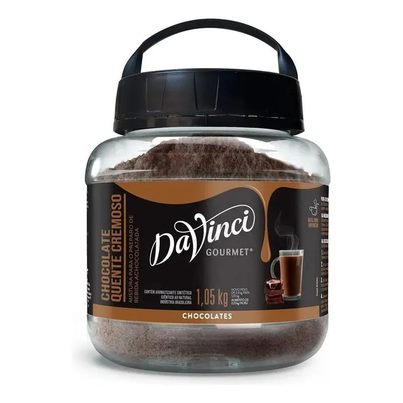 Chocolate Quente Cremoso Da Vinci 1,05kg Preparo Em Pó Pote
