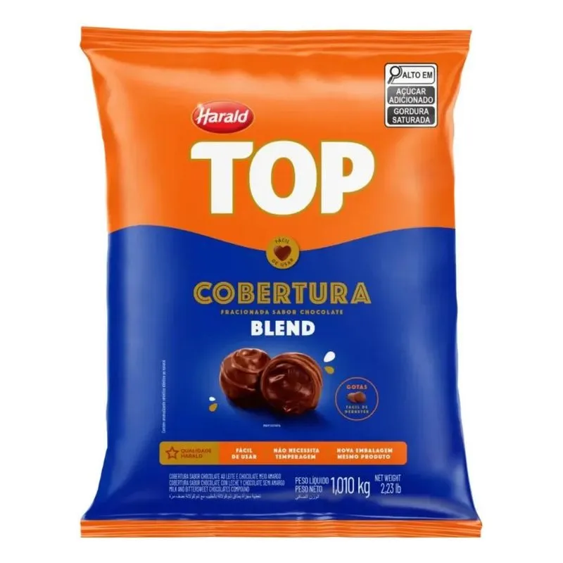 Cobertura Top Chocolate Blend Gotas Harald 1,010kg