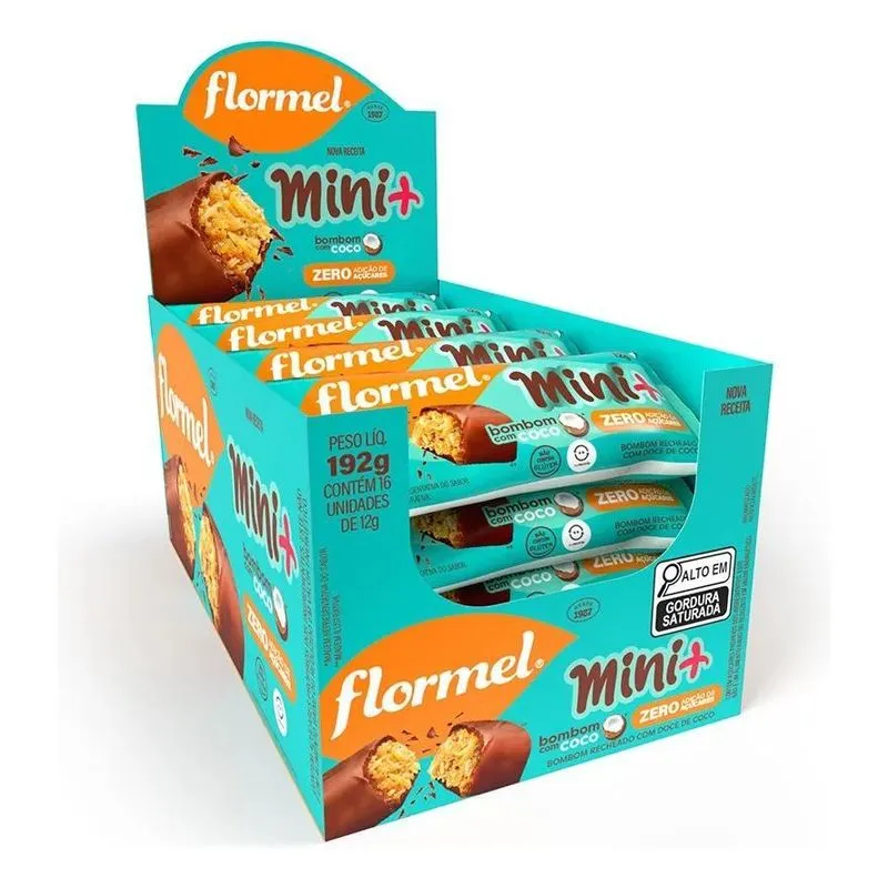 Flormel Mini+ Bombom Com Coco Mini + - Coco - 12 G - Unidade
