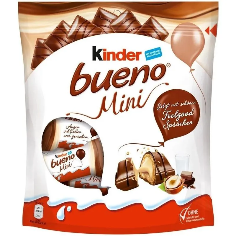 Kinder Bueno Mini 108g Chocolate Recheado Avelãs E Leite