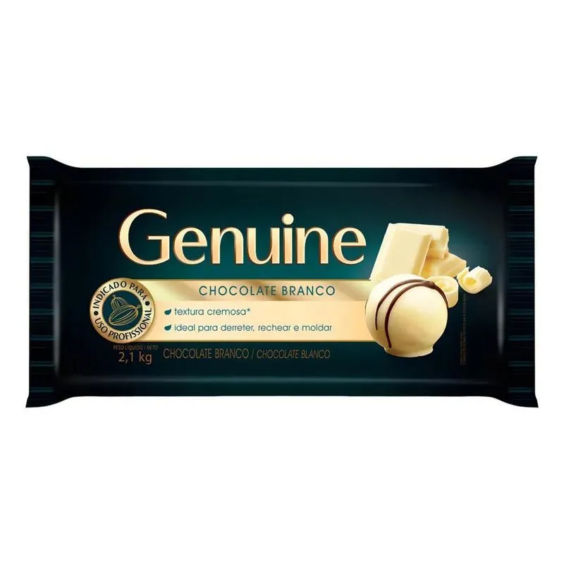 Chocolate Branco Genuine Sem Glúten Pacote 2.1 Kg