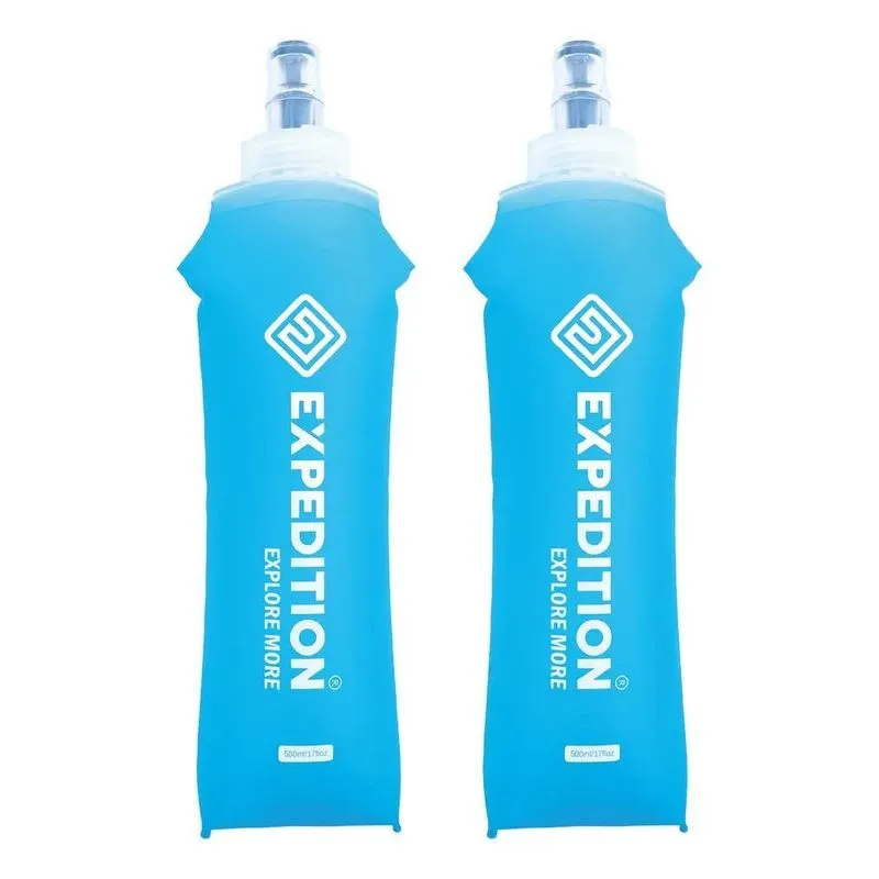 2x 2 Garrafas Squeeze Soft Flask Silic. 500ml Portátil Dobrá