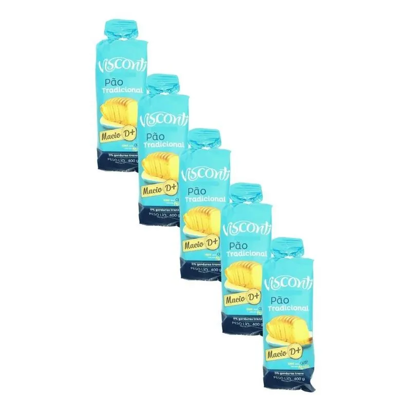 Kit 5 Pao De Forma Tradicional Visconti 400g