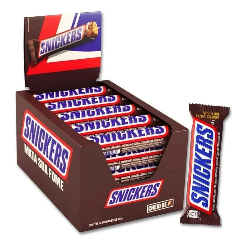 Chocolate Snickers Tradicional 45g - Caixa/20 Uni