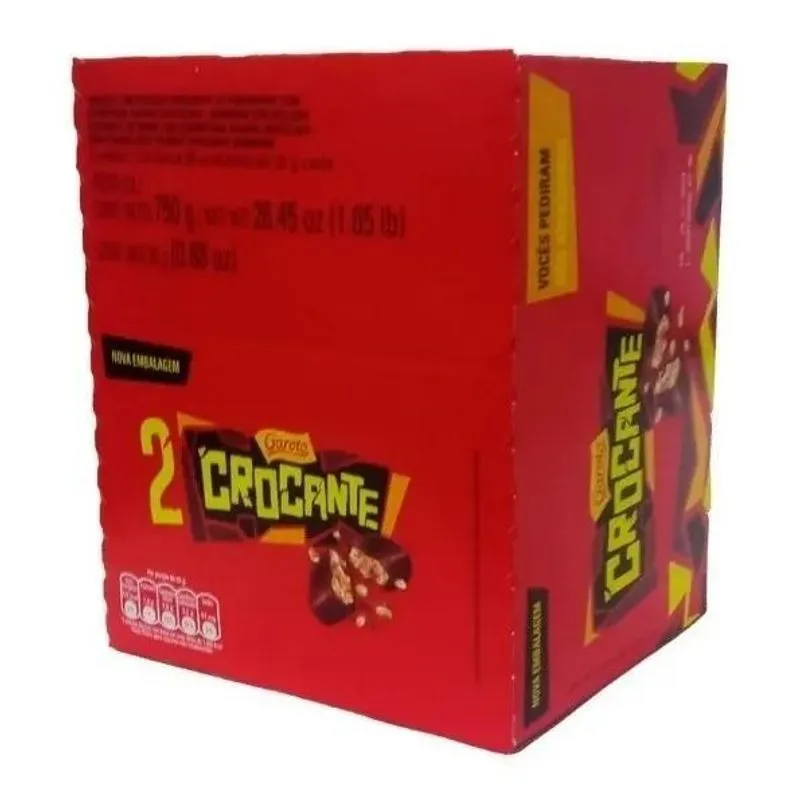Chocolate Garoto Crocante Com 30 Unidades De 25g Cada
