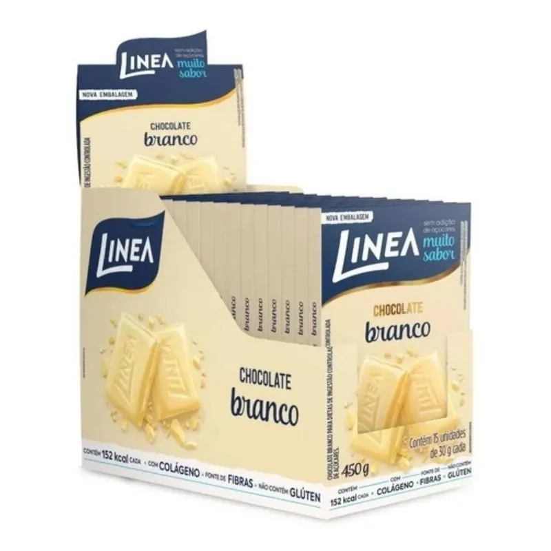 Linea Chocolate Branco Zero Açúcar 30g - 15 Unidades