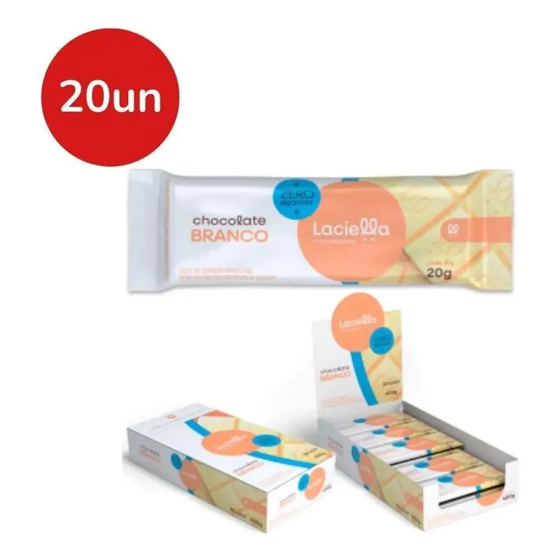 Chocolate Laciella Branco Zero Adição De Açúcar C/20 Unidade