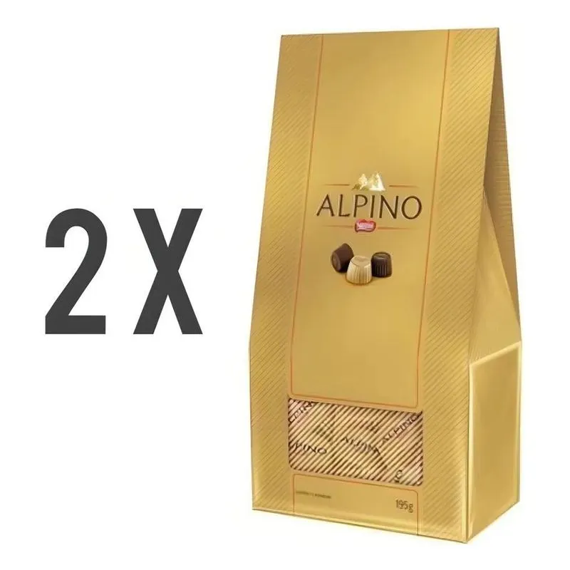 Nestlé Alpino Bombom - Ao Leite - Amêndoa - 195 G - Kit - 2