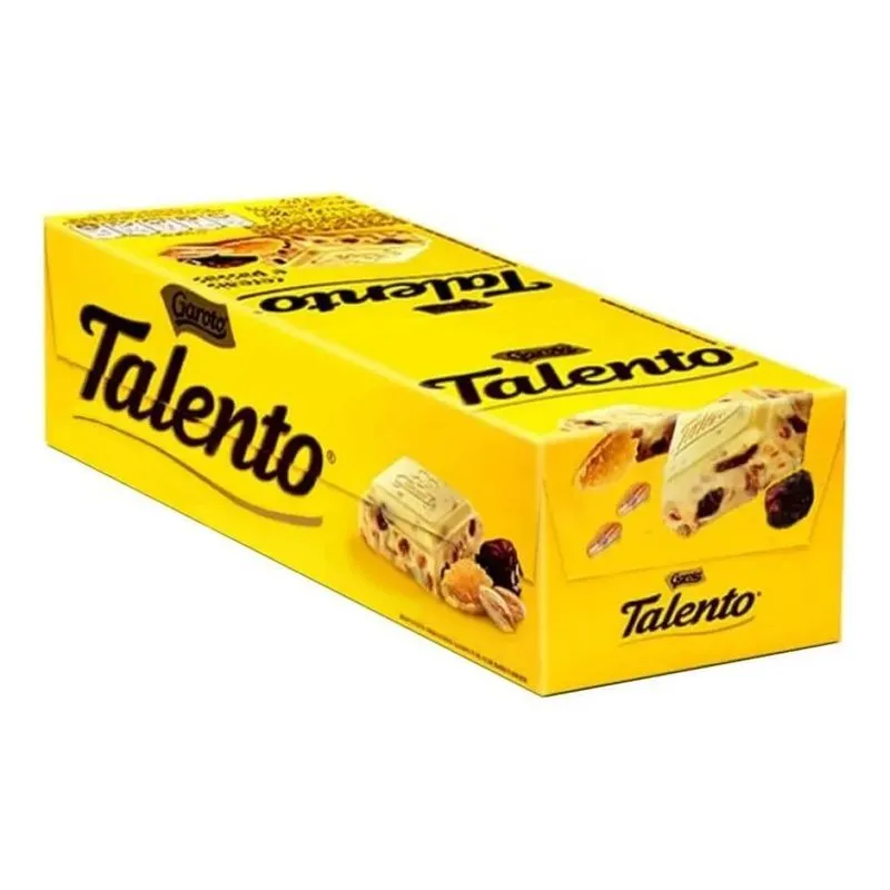 Display Mini Talento Cereais E Passas Choc Branco 15unx25g