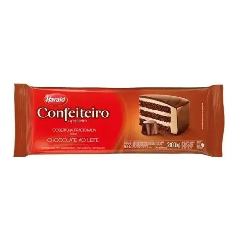 Cobertura Fracionada Ao Leite Barra 2,1kg Confeiteiro Harald