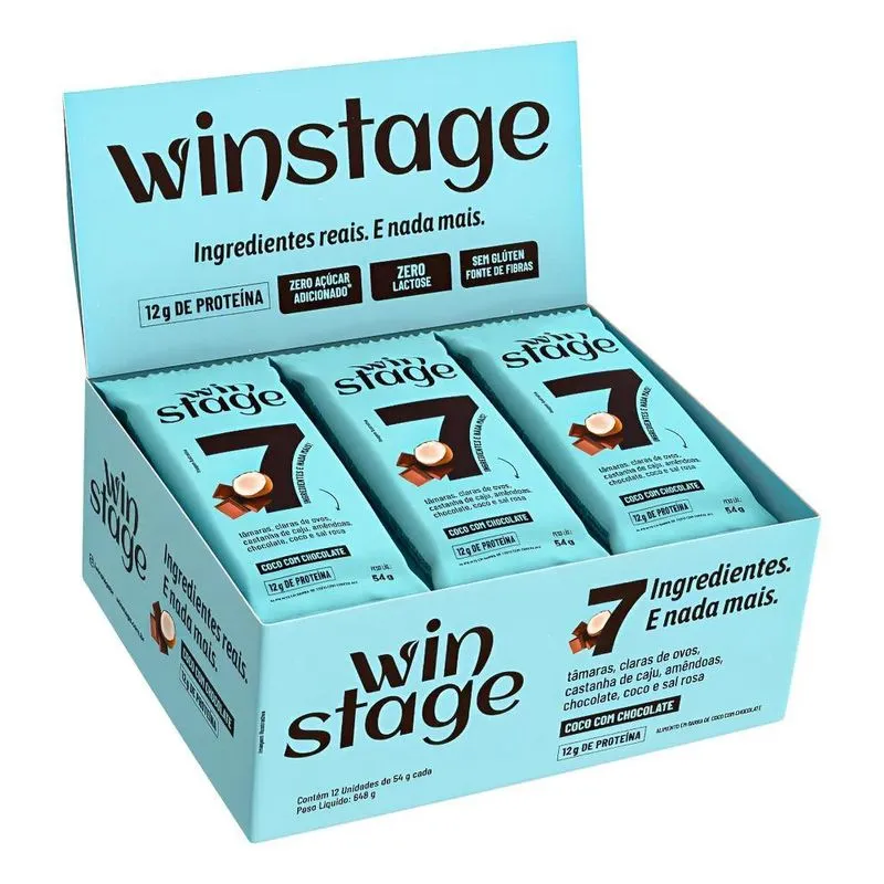Suplemento Em Barra Proteica Coco Chocolate 12x54g Winstage