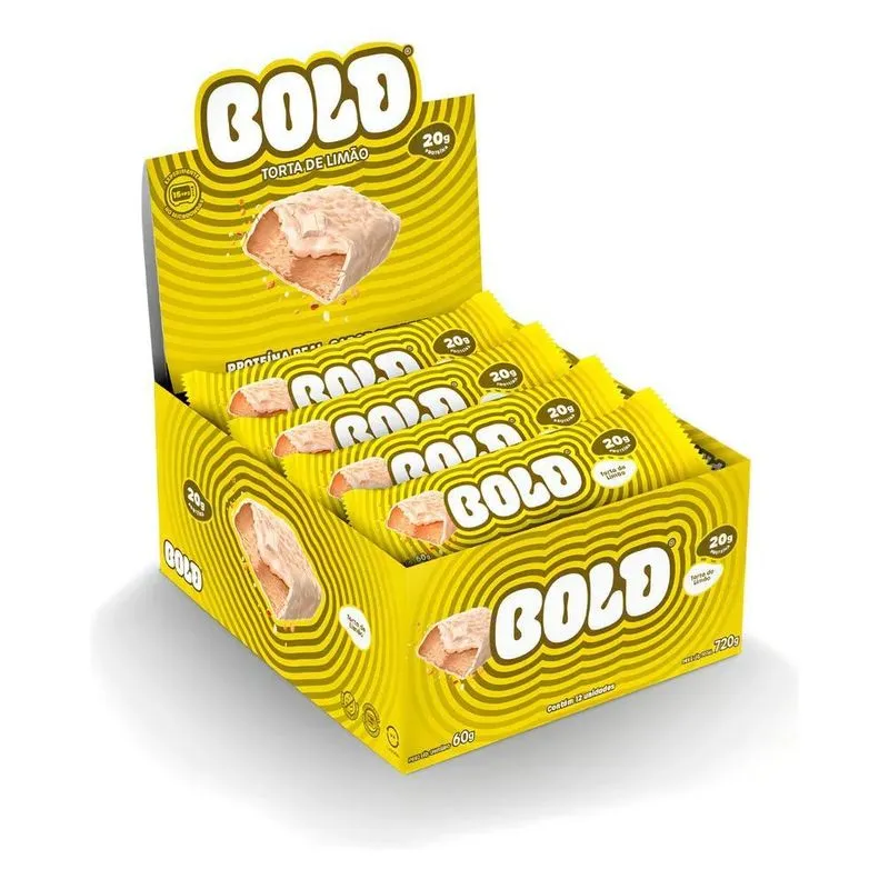 Bold Torta De Limão 60g Com 20g De Proteína 12 Bold Barrinha