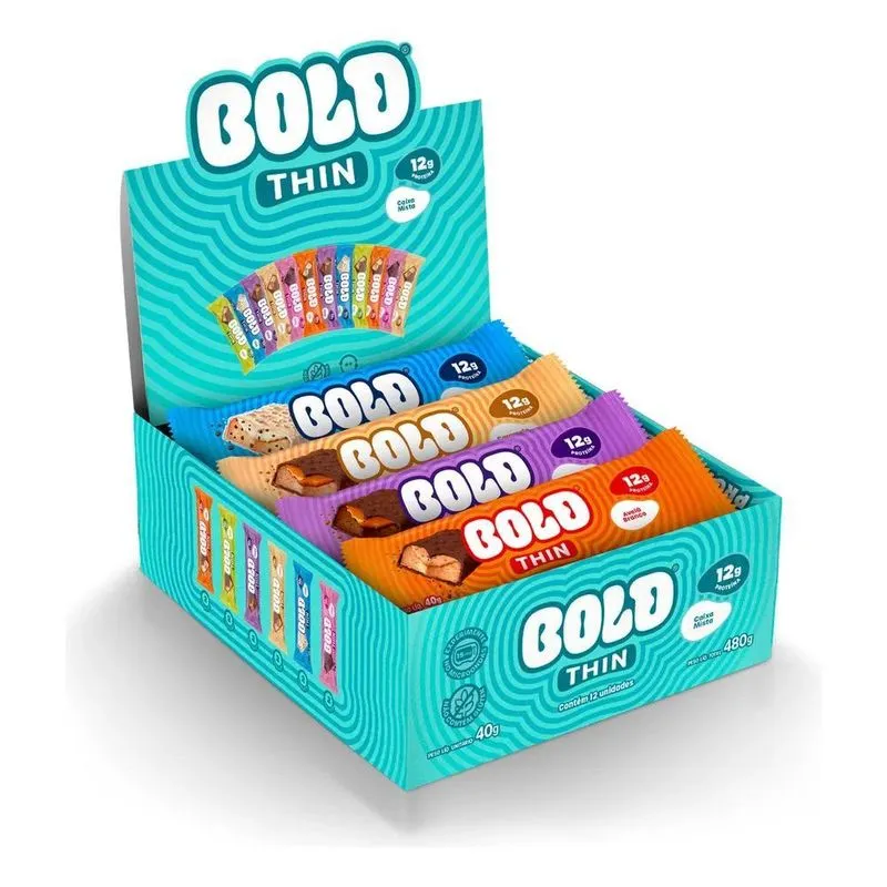 Barra De Proteina Bold Thin Caixa Mista (12 Unid)