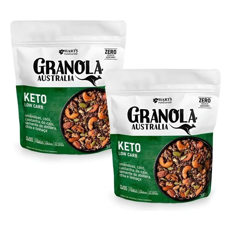 Kit 2 Granola Australia Keto Sem Açúcar Vegano Harts Natural