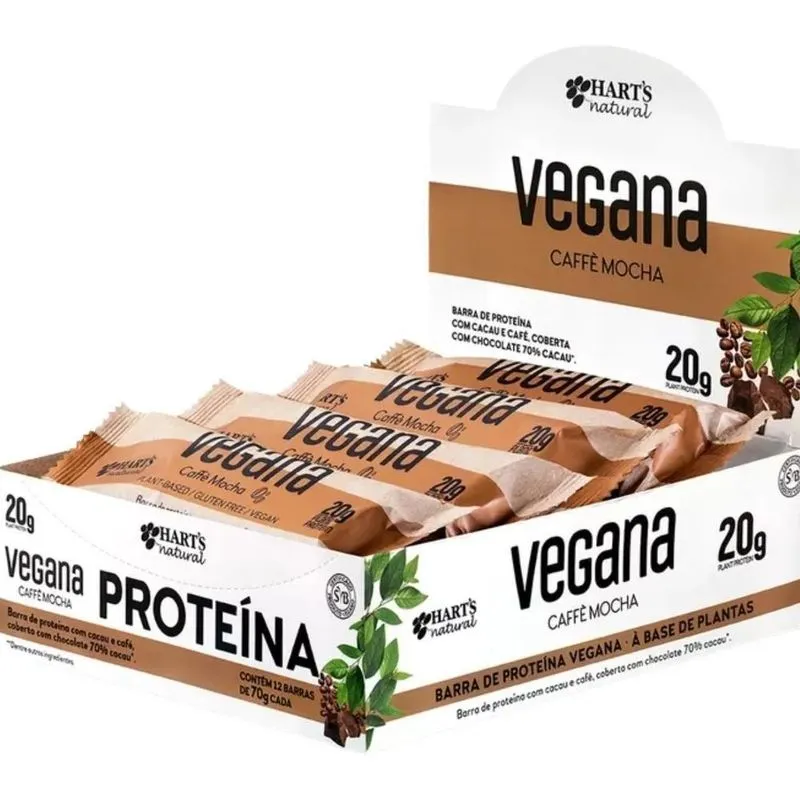 Harts Vegana Barra De Proteína Café Mocha 70g Caixa 12 Unid
