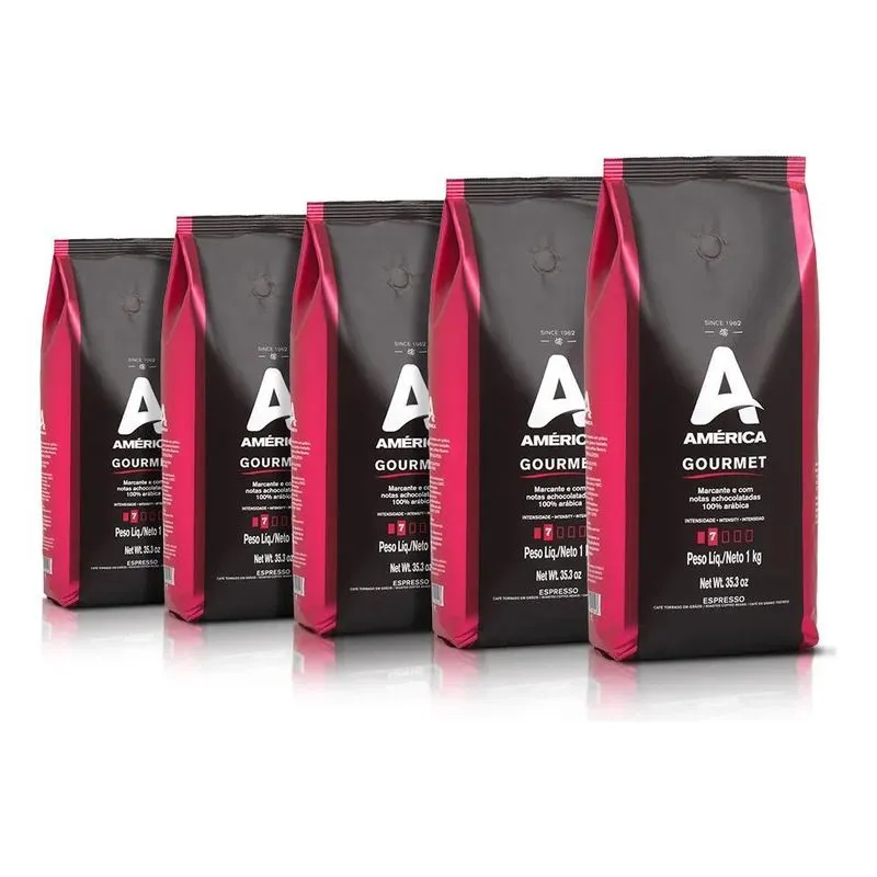 Kit 5kg Café Em Grãos Gourmet América