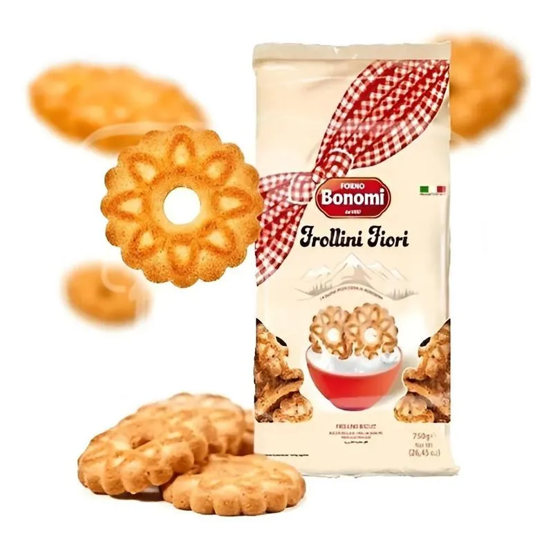 Biscoito Amanteigado Italiano Bonomi Frollini Fiori 750g