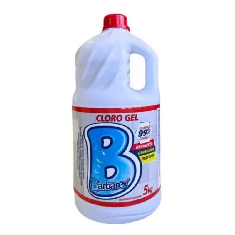 5x Barbarex Cloro Gel Garrafa - 5 Kg - Unidade - 1 - 5 L -