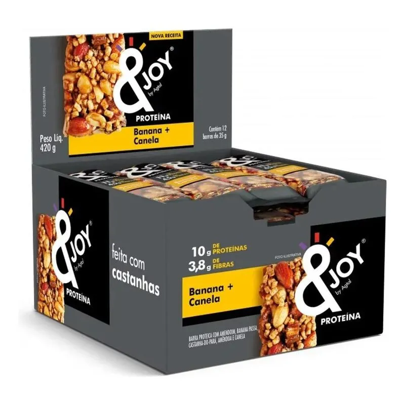 12 Barra De Nuts Proteína &amp;Joy Banana Canela 35g