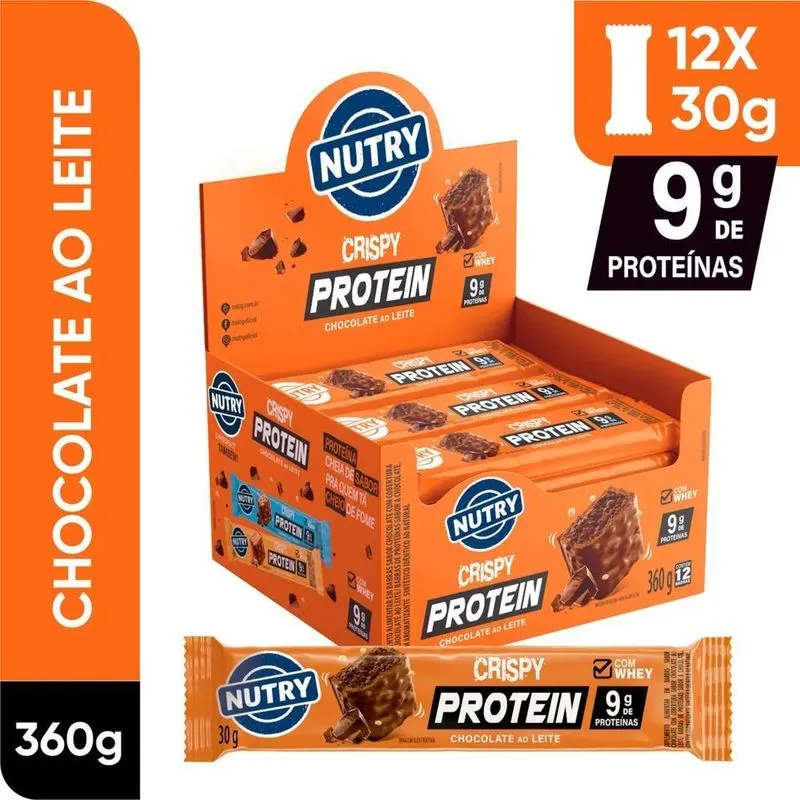 Barra De Proteínas Nutry Crispy Protein Chocolate Ao Leite 1