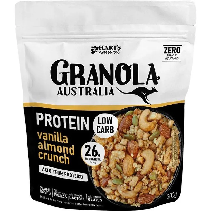 Granola Australia Proteina Vanilla Almond Cruch Harts 200g