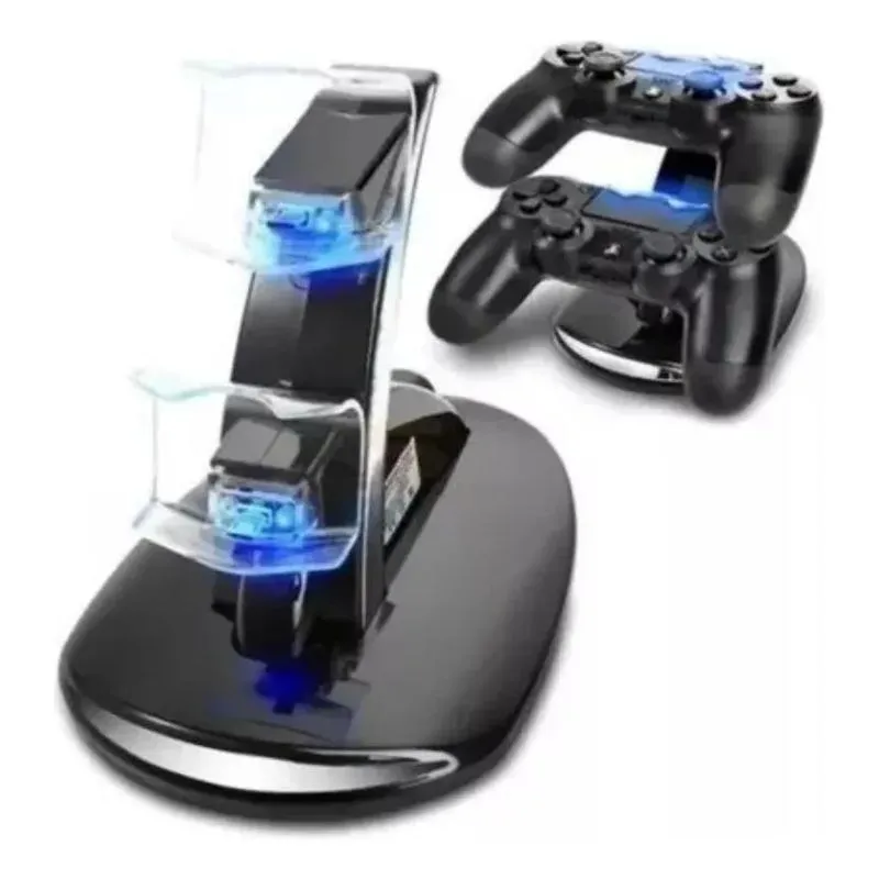 3x Carregador Base Duplo De Led Para Controle Playstation Ps